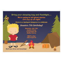 Camping Birthday Party Invitation