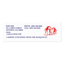 CAMPING CAMPER CAMP RED MOSQUITO CONTACT CARDS BUSINESS CARDS