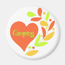 Camping Heart Magnets