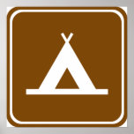 Camping Highway Sign Posters