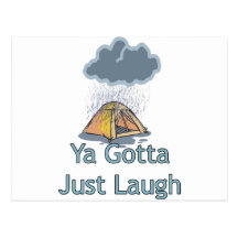 Camping in the Rain Postcard