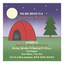 Camping Party Invitation