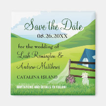 Camping Wedding Save the Date Refrigerator Magnets