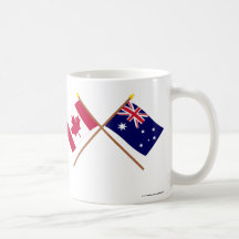 Canada and Australia Crossed Flags Coffee Mug
