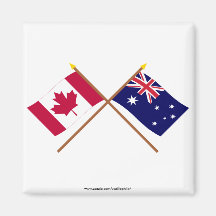 Canada and Australia Crossed Flags Magnets