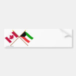 Canada and Kuwait Crossed Flags Bumper Sticker