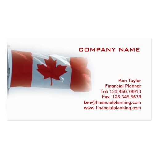 Canada Flag Business Card Red & White Zazzle