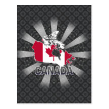 Canada Flag Map 2.0 Postcards