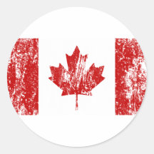 Canada Flag Pride Round Stickers
