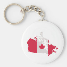 Canada map flag key chain
