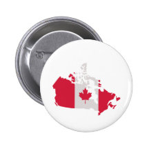 Canada map flag pinback buttons