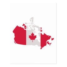 Canada map flag post cards