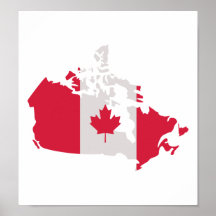 Canada map flag print
