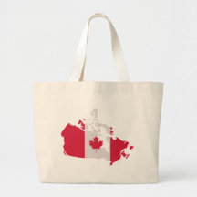 Canada map flag tote bags