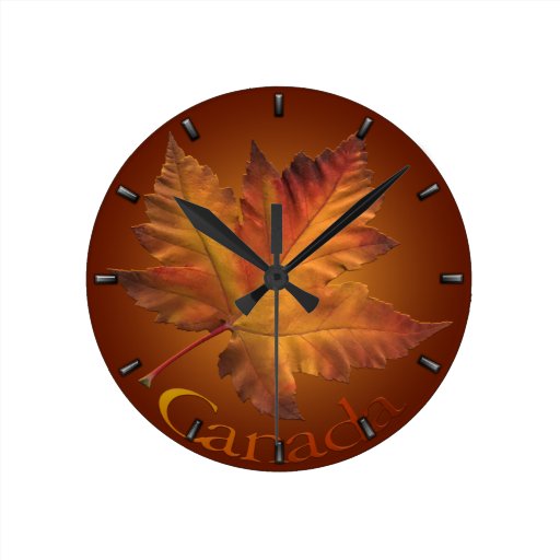 Canada Maple Leaf Clock Canada Souvenir Wall Clock Zazzle