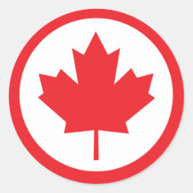Canada Maple Leaf Round Sticker