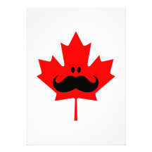 Canada Mustache - A mustache on red maple Personalized Invite