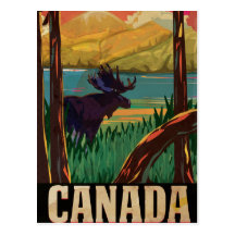 Canada Vintage Travel Poster Postcard