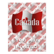 Canada Waving Flag Invites