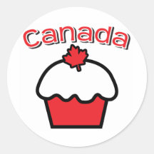 Canadian Cupcake Round Stickers