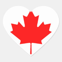 Canadian Flag (Heart) Stickers