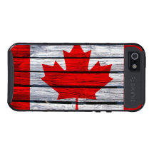 Canadian Flag Rustic Wood iPhone 5 Covers