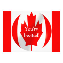 Canadian Flag With Bubble Invitation
