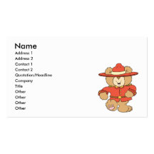 Canadian Mountie Bear Business Card Template