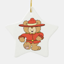 Canadian Mountie Bear Ornament