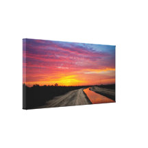 Canal Sunset Stretched Canvas Prints