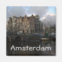 Canals in Amsterdam Refrigerator Magnets