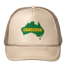 Canberra Green and Gold Map Cap Mesh Hat