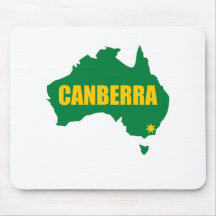 Canberra Green and Gold Map Mousepad