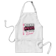 Cancer Picked The Wrong Diva - Breast Cancer Apron