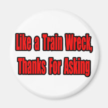 Cancer Train Wreck Fridge Magnets
