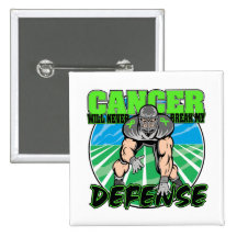 Cancer Will Never Break My Defence - Lymphoma Pinback Button