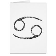 Cancer. Zodiac Astrology Sign. Card