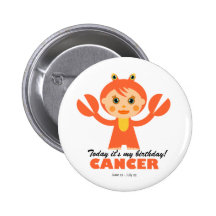 Cancer Zodiac for kids Button