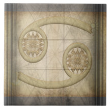 Cancer Zodiac Sign Ceramic Tile