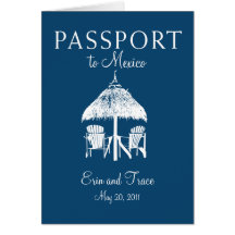 Cancun Mexico Passport Wedding Invitation Greeting Cards