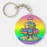 Candied Rainbow Cup Cake Party Keychain