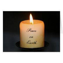 candle earth peace greeting card