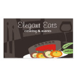Candlelight steak dinner chef catering biz cards business cards