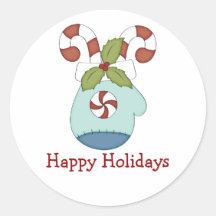Candy Cane Holiday Stickers