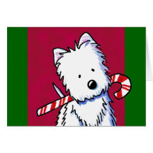 Candy Cane Westie Christmas Card