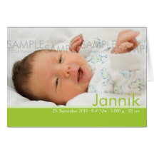 Candy Colours Geburtskarte - Baby Announcement Greeting Cards