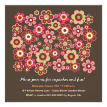 Candy Daisies Bloom Kids Birthday Photo Invitation