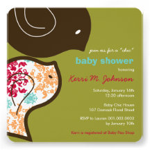 Candy Damask Chicks Baby Shower Party Invitation