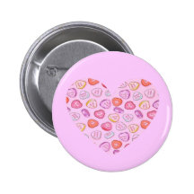 Candy Heart Pinback Button