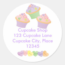 Candy Hearts Cupcakes Sticker
